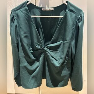 Abercrombie & Fitch Emerald Twist-Front Top